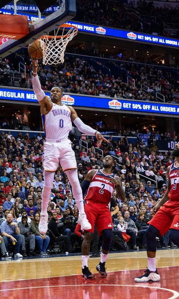 Westbrook’s 23 lead surging OKC past struggling Wiz 134-111